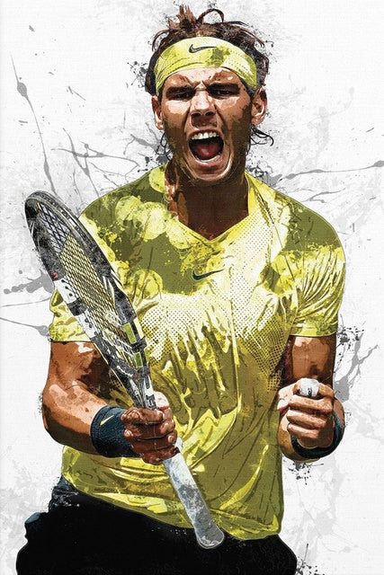 Kit 4 Quadros Torneios de Tênis Grand Slam Federer Nadal A4